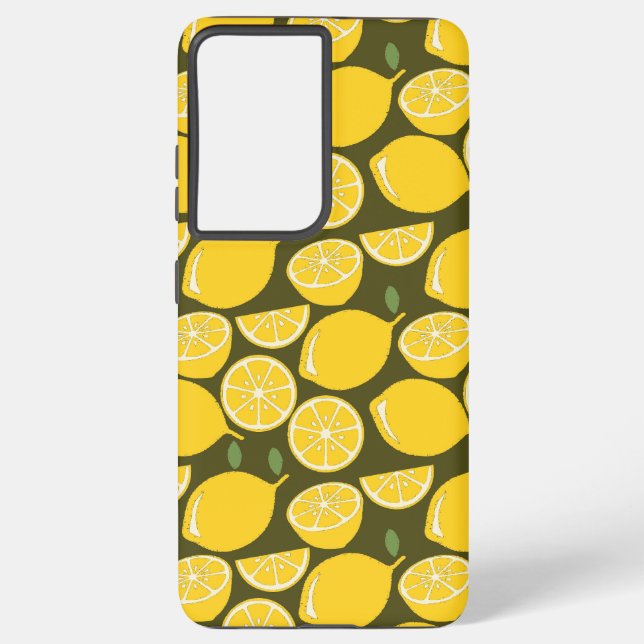 Lemon Yellow Modern Fun Cute Samsung Galaxy Case (Back)