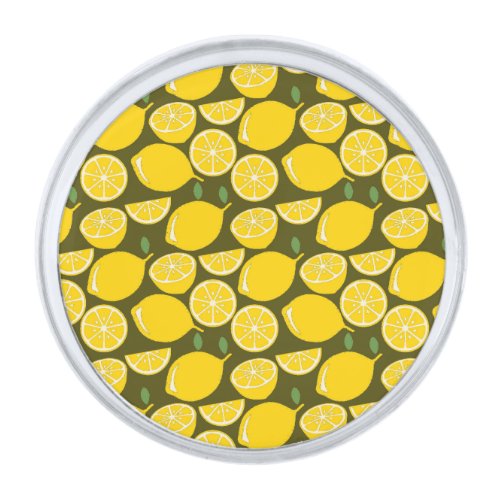 Lemon Yellow Modern Fun Cute Silver Finish Lapel Pin
