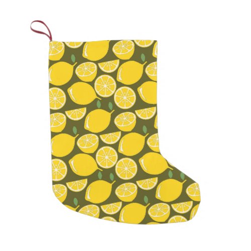 Lemon Yellow Modern Fun Cute Small Christmas Stocking