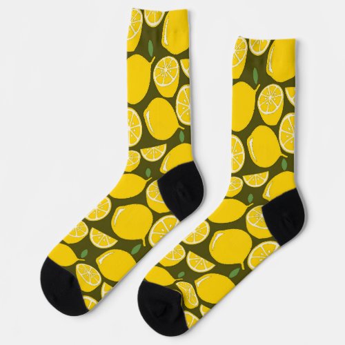 Lemon Yellow Modern Fun Cute Socks