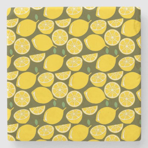 Lemon Yellow Modern Fun Cute Stone Coaster