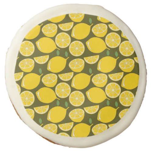 Lemon Yellow Modern Fun Cute Sugar Cookie