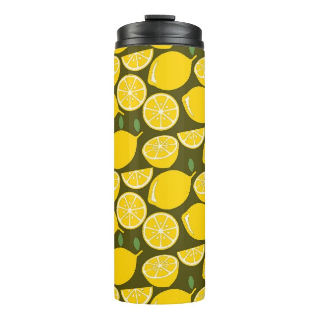 Lemon Yellow Modern Fun Cute Thermal Tumbler (Front)