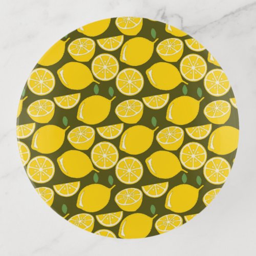 Lemon Yellow Modern Fun Cute Trinket Tray