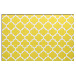 Lemon Yellow Moroccan Quatrefoil Trellis Fabric