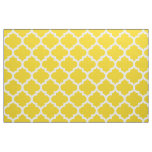 Lemon Yellow Moroccan Quatrefoil Trellis Fabric