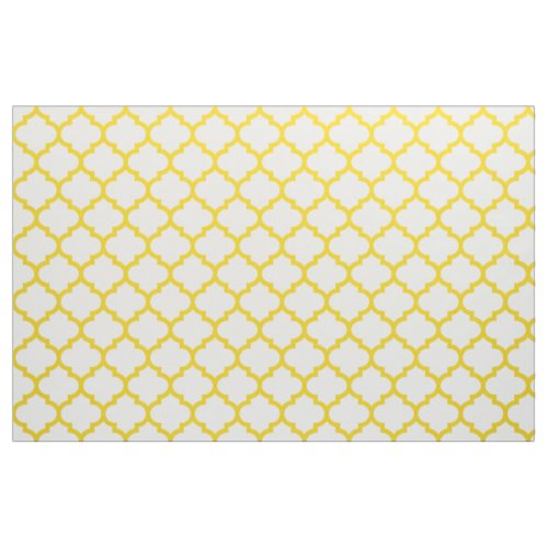 Lemon Yellow Moroccan Trellis Pattern Fabric