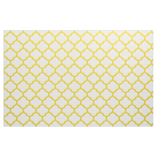 Lemon Yellow Moroccan Trellis Pattern Fabric