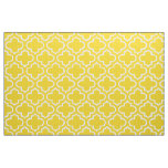 Lemon Yellow Moroccan Trellis Pattern Fabric 02