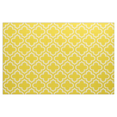 Lemon Yellow Moroccan Trellis Pattern Fabric 02