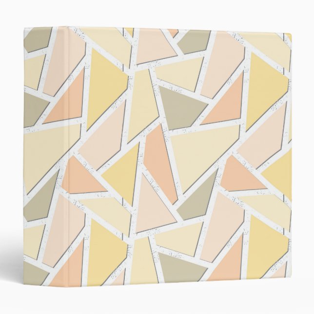 Lemon yellow mosaic pattern 3 ring binder (Front/Spine)
