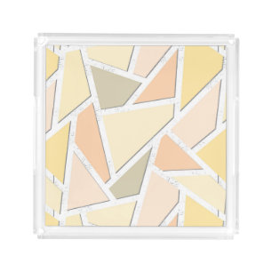 Lemon yellow mosaic pattern acrylic tray