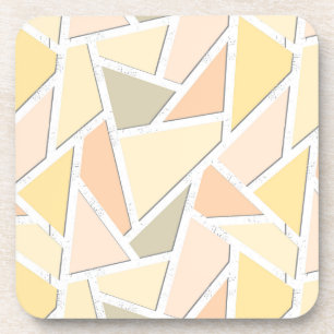 Lemon yellow mosaic pattern beverage coaster