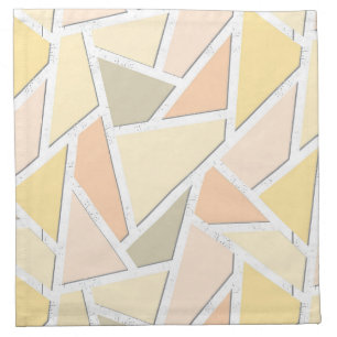 Lemon yellow mosaic pattern cloth napkin