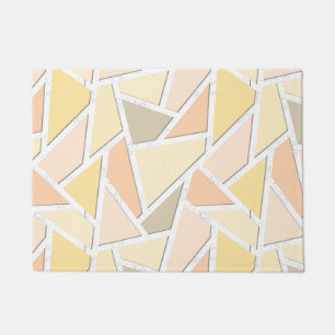 Lemon yellow mosaic pattern doormat