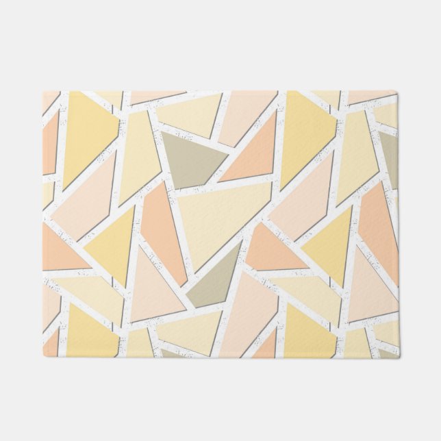Lemon yellow mosaic pattern doormat (Front)