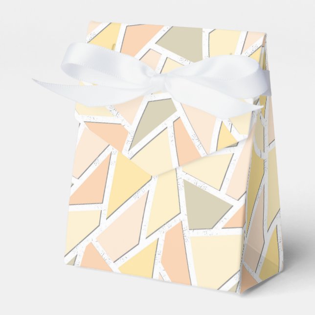 Lemon yellow mosaic pattern favor boxes (Front Side)