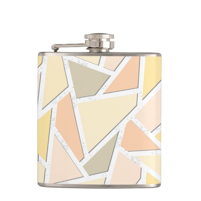Lemon yellow mosaic pattern flask (Front)