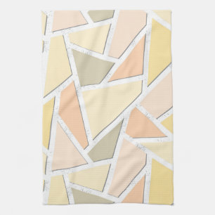 Lemon yellow mosaic pattern kitchen towel