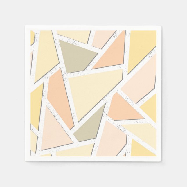 Lemon yellow mosaic pattern napkins (Front)