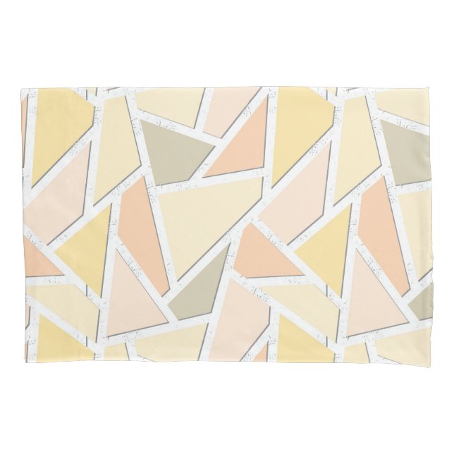 Lemon yellow mosaic pattern pillow case (Front)