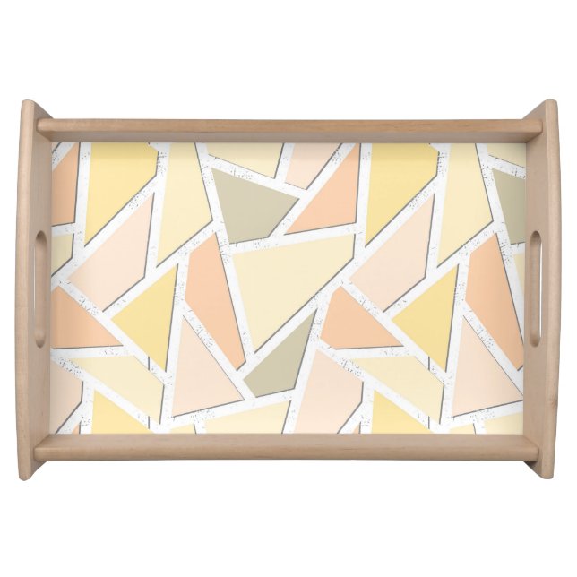 Lemon yellow mosaic pattern serving tray (Front)