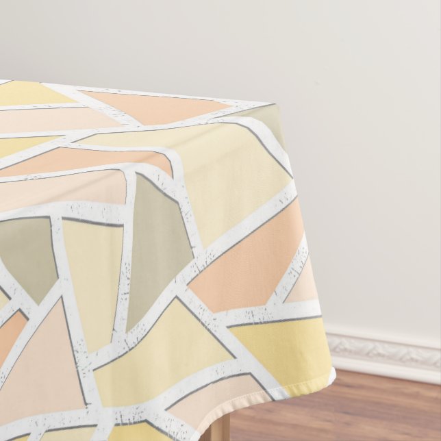 Lemon yellow mosaic pattern tablecloth (In Situ)