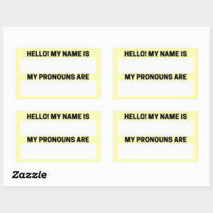 Lemon Yellow Name & Pronoun Labels