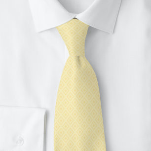 Lemon Yellow Notched Diamond Neck Tie