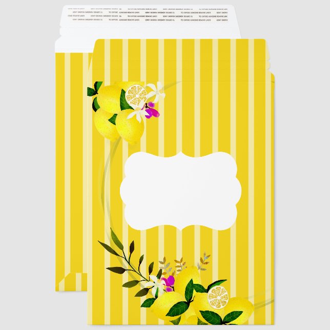 Lemon  Yellow Orange Envelope Mailers (Front & Back)