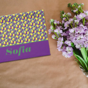 Lemon yellow pattern custom name  kitchen towel