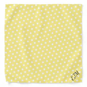 Lemon Yellow Polka Dot Monogram Retro Bandana