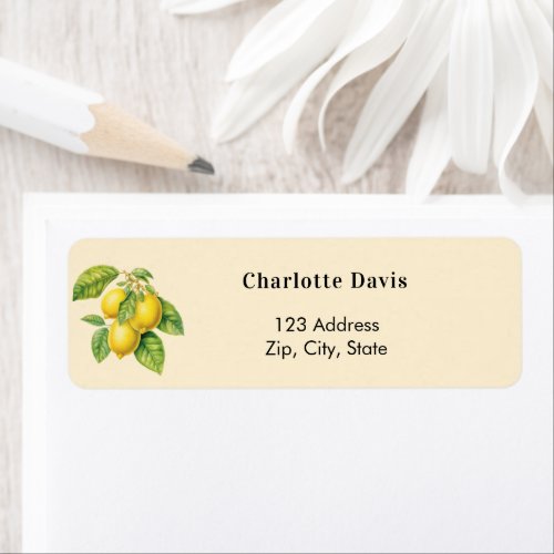 Lemon yellow return address  label