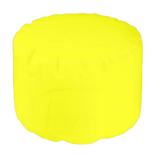 Lemon Yellow Round Pouf 20" x 13.5" x 13.5"