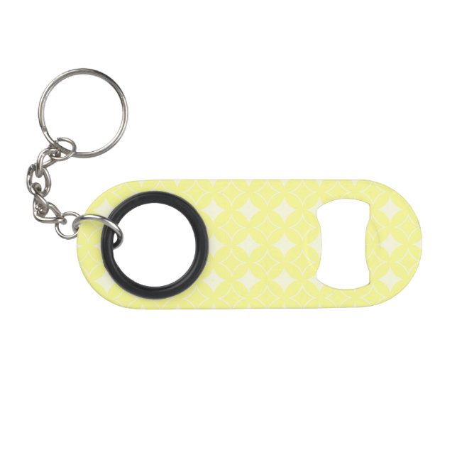 Lemon yellow shippo pattern keychain bottle opener (Front (Horizontal))