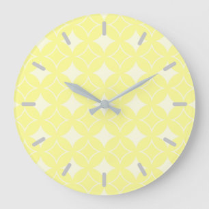 Lemon yellow shippo pattern large clock