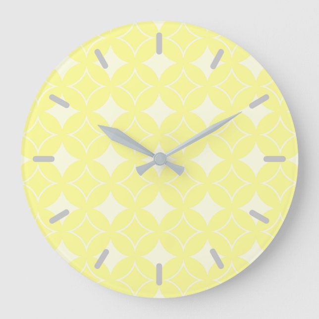 Lemon yellow shippo pattern large clock (Front)