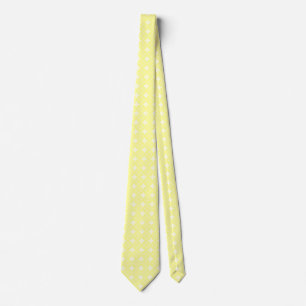 Lemon yellow shippo pattern neck tie