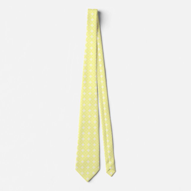 Lemon yellow shippo pattern neck tie (Front)