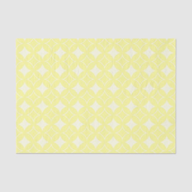 Lemon yellow shippo pattern tissue paper (Front)