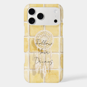 Lemon Yellow Squares Cream Dream Catcher iPhone 17 Pro Max Case