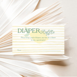Lemon Yellow Striped Diaper Raffle Entry Enclosure Card