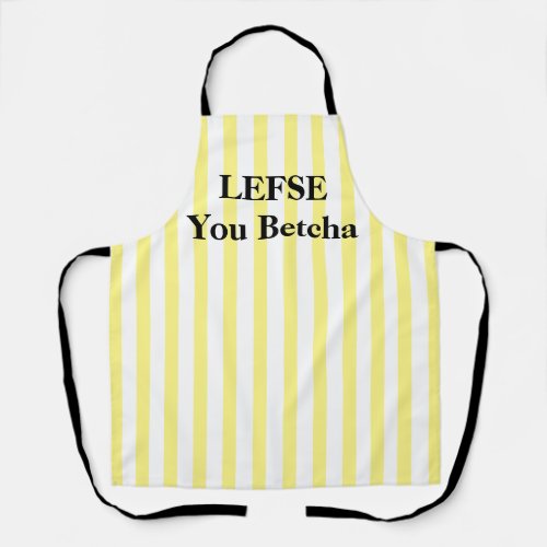 Lemon Yellow Striped Lefse All_Over Print Apron