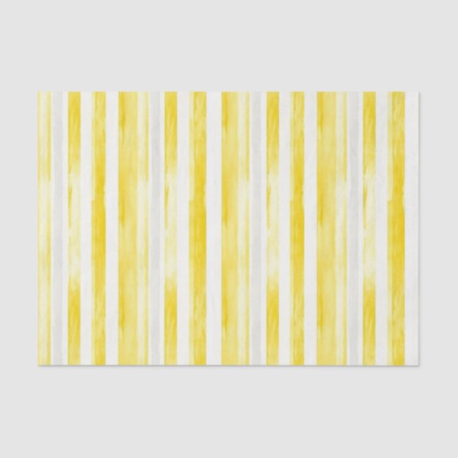 Lemon Yellow Stripes Bridal Shower  Tissue Paper (Front)