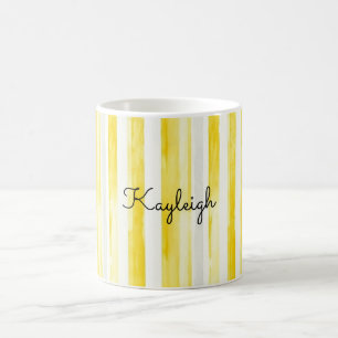 Lemon Yellow Stripes Coffee Mug