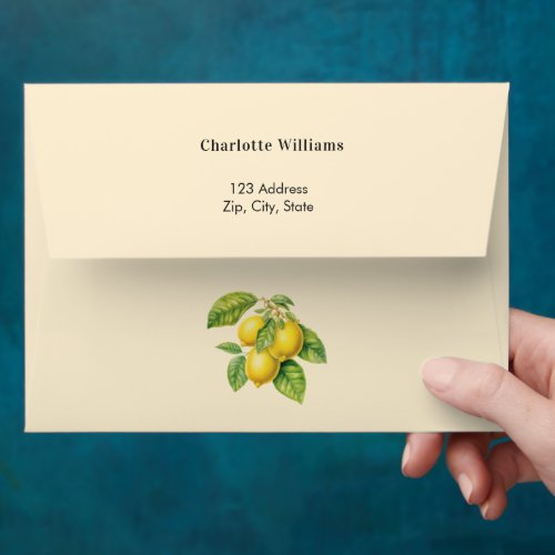 Lemon yellow summer return address envelope