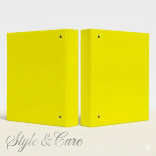 Lemon Yellow Three Ring Binder for School or Offic