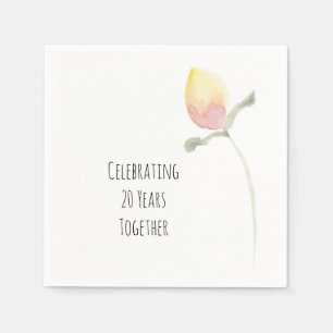 Lemon Yellow Watercolor Flower Napkins