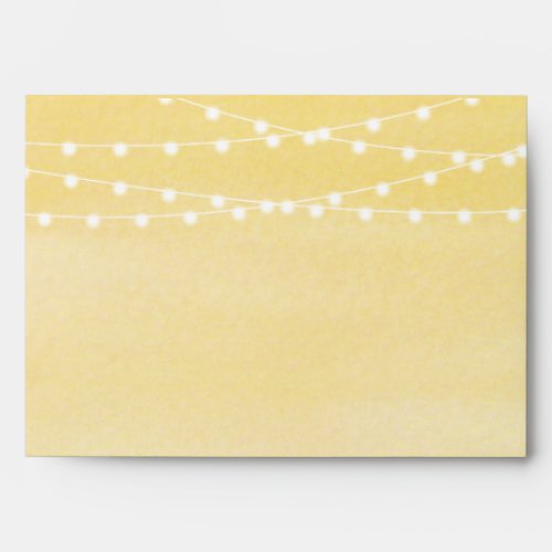Lemon Yellow Watercolor String Lights Envelope