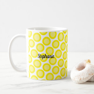 Lemon Yellow White Custom Name Color Gift Favor Coffee Mug